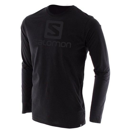 Salomon Achieve Ls M Men's T Shirts Black | OUEB50698