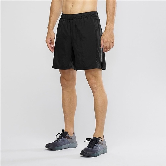 Salomon Agile 2in1 Men's Shorts Black | ZNLC07146