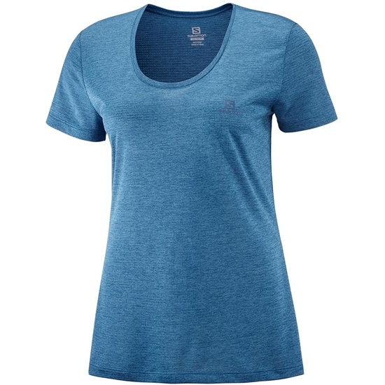 Salomon Agile Ss W Women's T Shirts Blue | AQNK86305