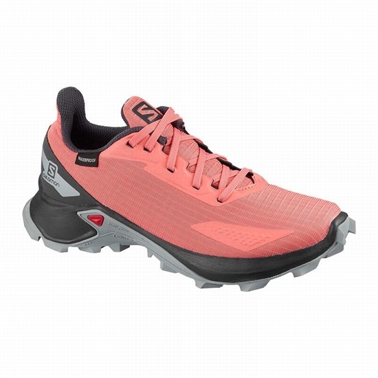 Salomon Alphacross Blast Climasalomon Waterproof Kids' Trail Running Shoes Coral | OLXN39612