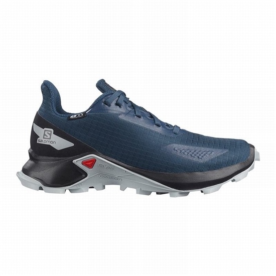 Salomon Alphacross Blast Climasalomon Waterproof Kids' Trail Running Shoes Navy / Black | PXCW18759