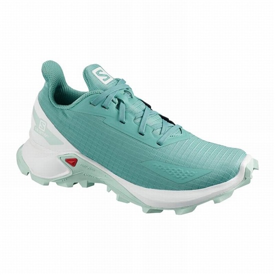 Salomon Alphacross Blast Kids' Trail Running Shoes Turquoise / White | UOBF90657