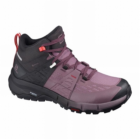 Salomon Odyssey Mid Gtx W Women's Hiking Shoes Black / Red | ULSE54103