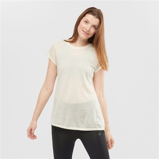 Salomon Outlife Merino Ss W Short Sleeve Women's T Shirts White | GOAL05684