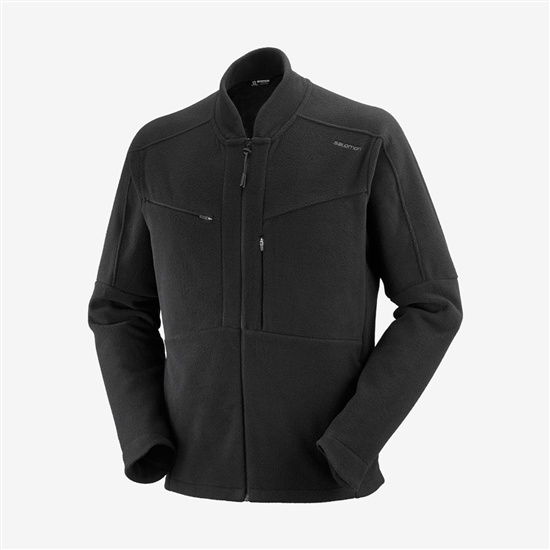 Salomon Outlife Zip Front Midlayer M Sportswear Men's Hoodie Black | LAZN82591