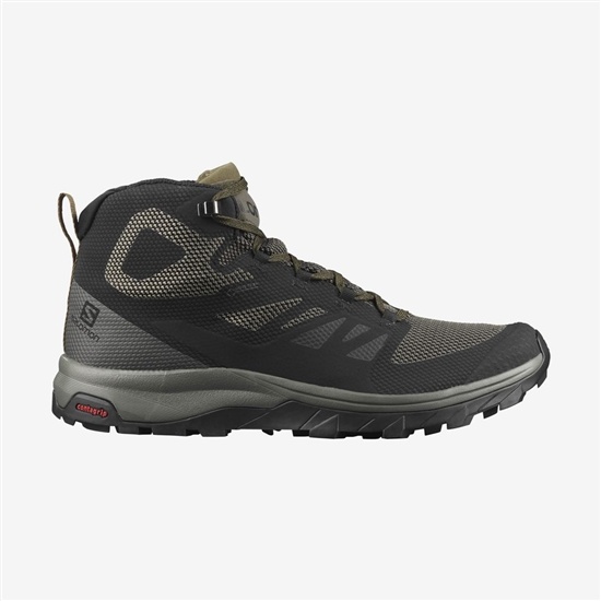 Salomon Outline Mid Gore-te Men's Hiking Boots Black | KWZM82973