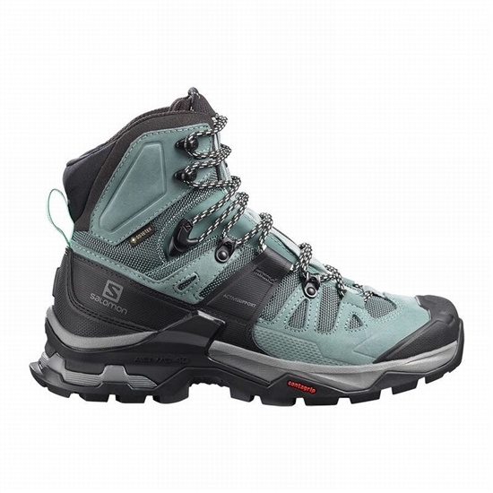 Salomon Quest 4 Gore-tex Women's Hiking Boots Green / Blue | ZQMR79160