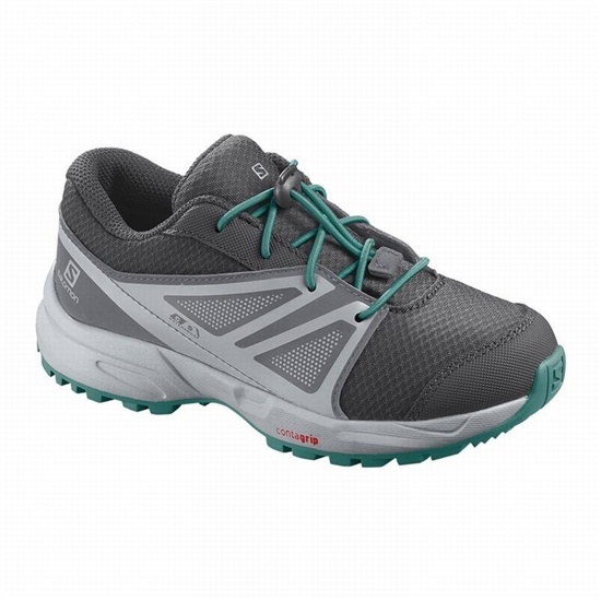 Salomon Sense Climasalomon Waterproof Kids' Trail Running Shoes Black / Blue | ZRBJ35246