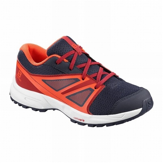 Salomon Sense J Kids' Trail Running Shoes Blue / Red | GQSA95426
