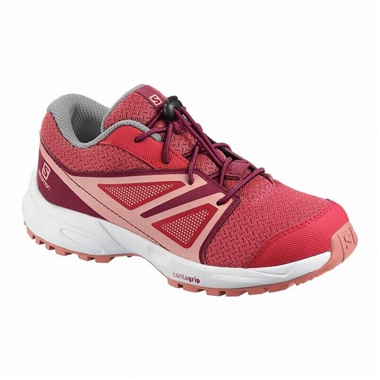 Salomon Sense K Kids' Trail Running Shoes Dark Red Rose / Red | ENUT20136