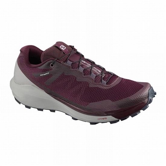 Salomon Sense Ride 3 W Women's Trail Running Shoes Burgundy / Coral | IRJH10738