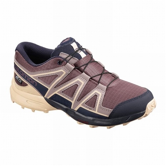 Salomon Speedcross Climasalomon Waterproof Kids' Trail Running Shoes Burgundy / Blue | OLRN46857