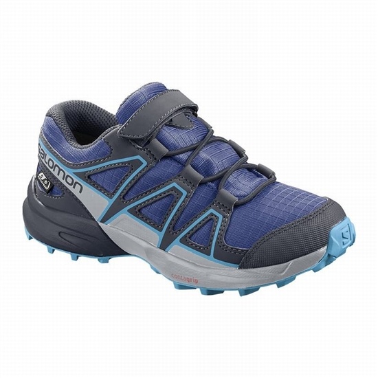 Salomon Speedcross Climasalomon Waterproof Kids' Trail Running Shoes Navy / Blue | VJMS59376