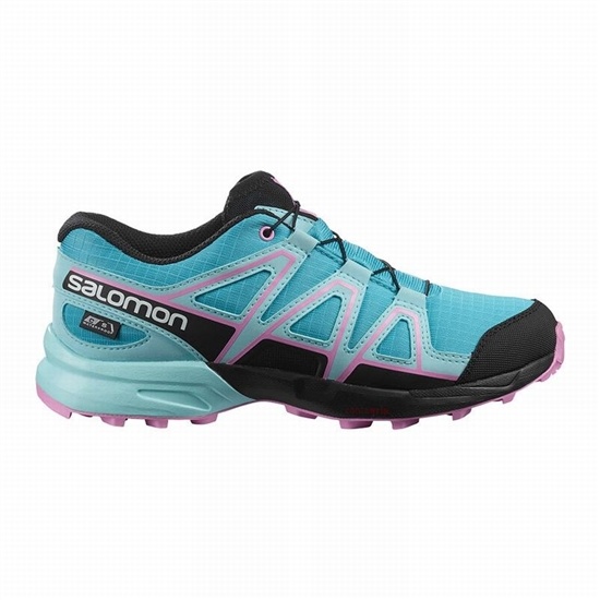 Salomon Speedcross Climasalomon Waterproof Kids' Trail Running Shoes Blue / Brown Turquoise | WUTJ42963