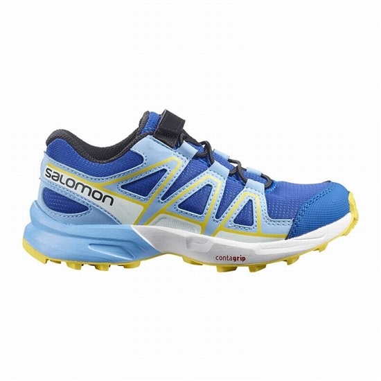 Salomon Speedcross Kids' Trail Running Shoes Blue / Lemon | CVZE67948