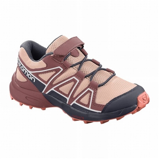 Salomon Speedcross Kids' Trail Running Shoes Burgundy / Coral | YJAU84392
