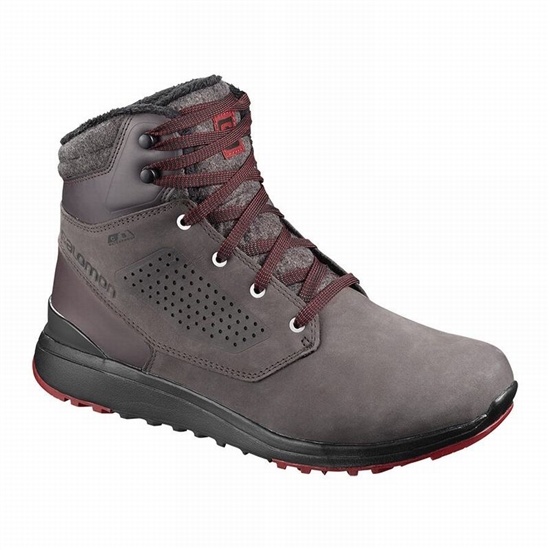 Salomon Utility Climasalomon Waterproof Men's Winter Boots Chocolate / Black | FRJL30516