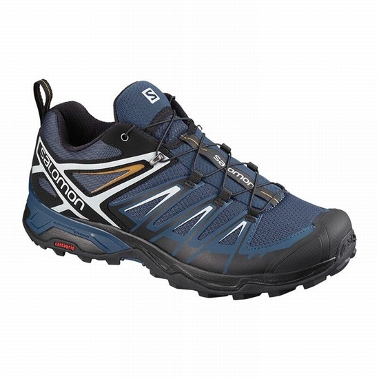 Salomon X Ultra 3 Men's Hiking Shoes Navy / Black | BJEC78419