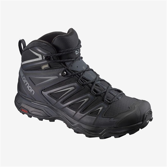 Salomon X Ultra 3 Wide Mid Gore-tex Men's Hiking Boots Black | HPCM23815