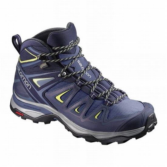 Salomon X Ultra 3 Wide Mid Gore-tex Women's Hiking Boots Blue | MRWI35196