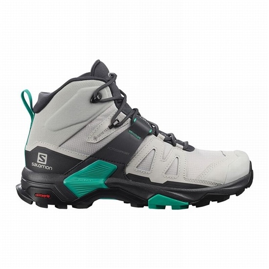 Salomon X Ultra 4 Mid Gore-tex Women's Hiking Boots Grey / Mint | YZNI32897
