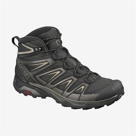Salomon X Ultra Mid 3 Aero Men's Hiking Boots Black | MZWQ71046