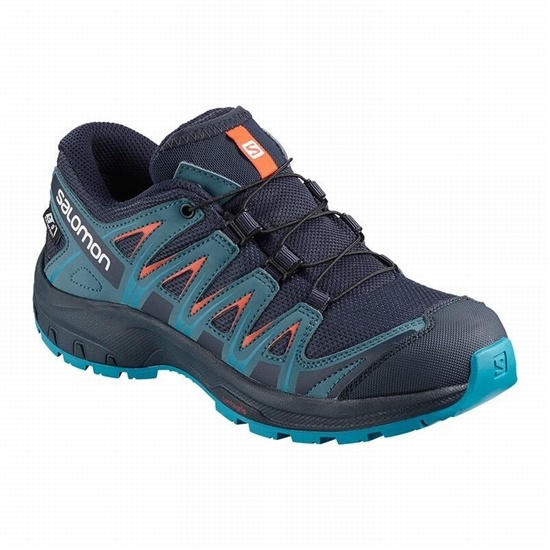 Salomon Xa Pro 3d Climasalomon Waterproof Kids' Trail Running Shoes Navy / Blue | GXEQ25190